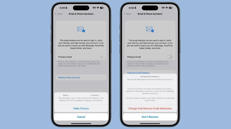 宜春苹果手机维修分享苹果 iOS 18.1 支持设置“主要”邮箱地址并更改 iCloud 邮箱 
